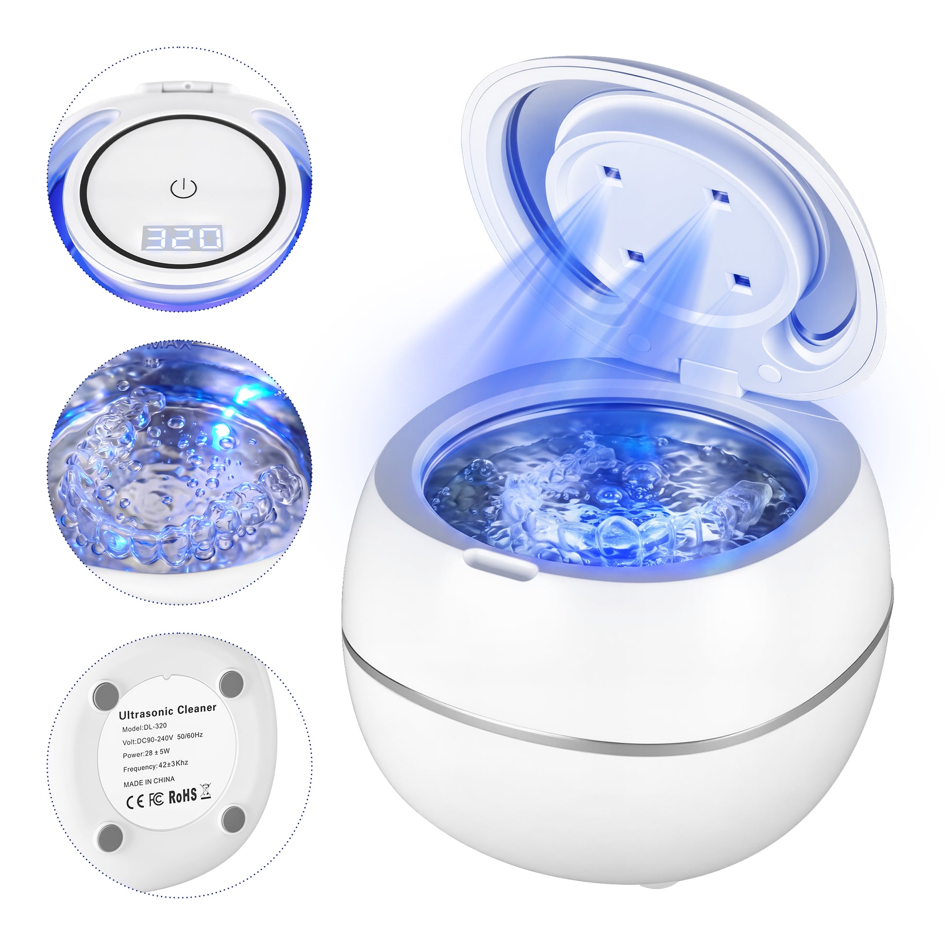 Ultrasonic Cleaner Pod/Device for Retainers 